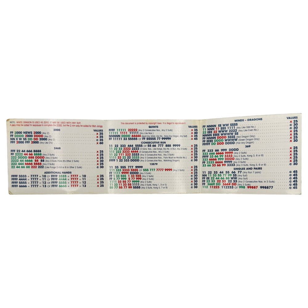 Vintage 2000 National Mah Jongg League Official Standard Hands and Rules 63rd Yr - Picture 4 of 6